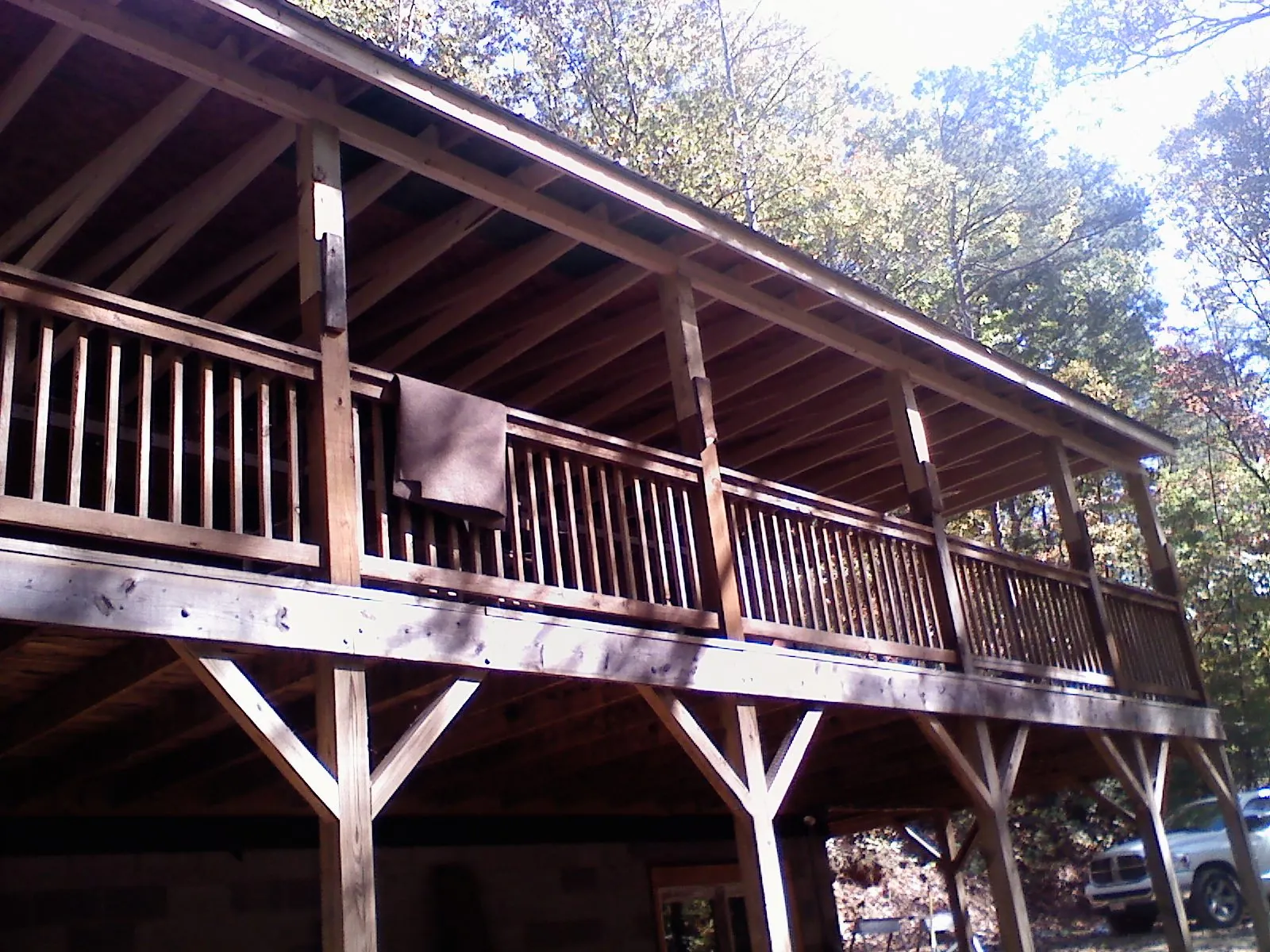 Timber framing under a new elevated porch and deck — Roof Leak Repair in Browntown by Roofing Brothers